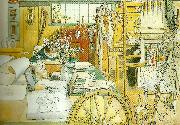 Carl Larsson verkstaden-brita i verkstaden oil painting reproduction